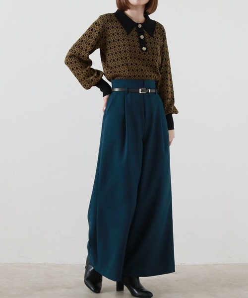 Cheek(チーク)の「ベルト付きワイドパンツ(その他パンツ・レディース・グリーン/レッド/マスタード・SMALL/MEDIUM)」の10枚目の写真
