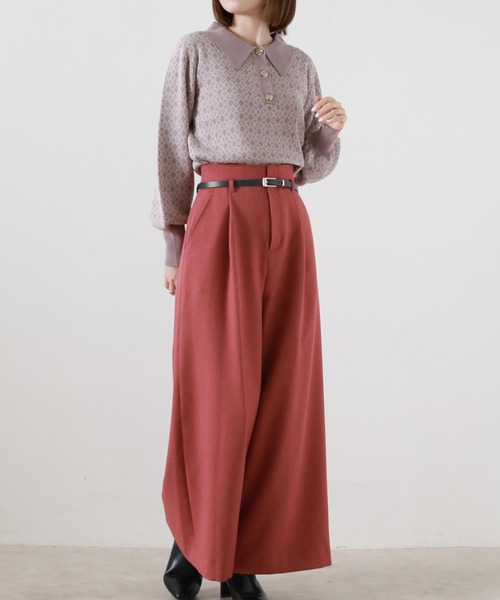 Cheek(チーク)の「ベルト付きワイドパンツ(その他パンツ・レディース・グリーン/レッド/マスタード・SMALL/MEDIUM)」の15枚目の写真