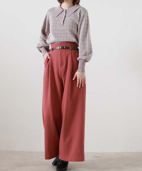 Cheek(チーク)の「ベルト付きワイドパンツ(その他パンツ・レディース・グリーン/レッド/マスタード・SMALL/MEDIUM)」の16枚目の写真