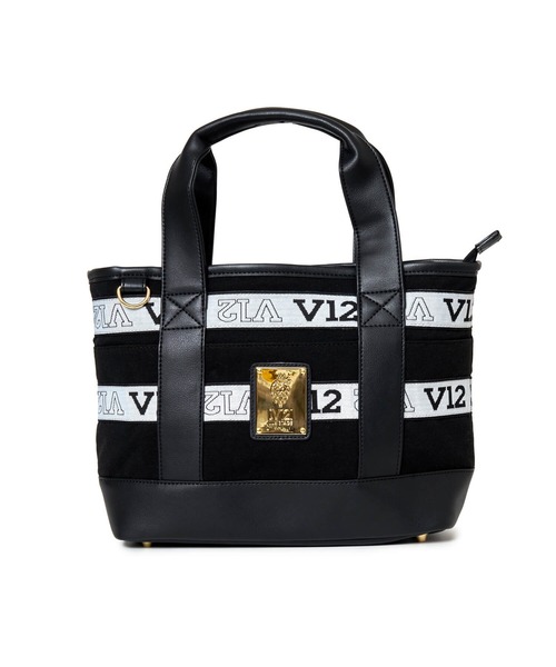 V12（ヴィ トゥエルヴ）の「LOGO TAPE CART BAG（トートバッグ・メンズ・ブラック/グレー・FREE）」の2枚目の写真