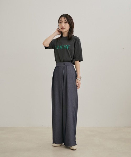 VIS（ビス）の「【洗える】ラップワイドパンツ（スラックス・レディース・ブラック/ブルー/キナリ・S/M）」の12枚目の写真