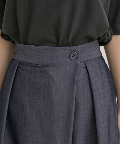 VIS（ビス）の「【洗える】ラップワイドパンツ（スラックス・レディース・ブラック/ブルー/キナリ・S/M）」の7枚目の写真