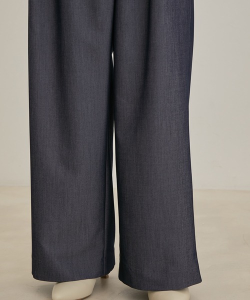 VIS（ビス）の「【洗える】ラップワイドパンツ（スラックス・レディース・ブラック/ブルー/キナリ・S/M）」の18枚目の写真