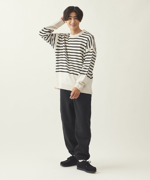 info. BEAUTY&YOUTH(インフォビューティアンドユース)の「<info. BEAUTY&YOUTH> オーバーサイズ ナバルボーター ガンジーニット(ニット/セーター・メンズ・ネイビー/ブラウン/オフホワイト・S/M/L)」の13枚目の写真