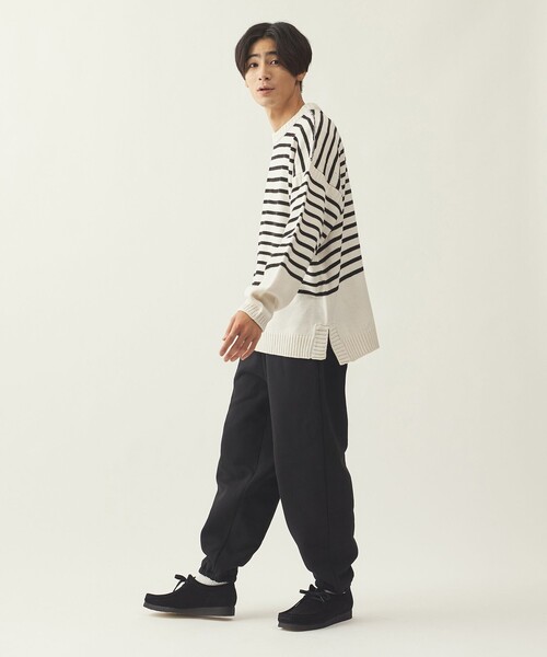 info. BEAUTY&YOUTH(インフォビューティアンドユース)の「<info. BEAUTY&YOUTH> オーバーサイズ ナバルボーター ガンジーニット(ニット/セーター・メンズ・ネイビー/ブラウン/オフホワイト・S/M/L)」の14枚目の写真