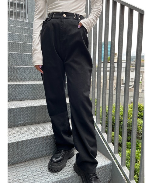WC（ダブル シー）の「フックデザインパンツ（スラックス・レディース・ブラック・FREE）」の12枚目の写真