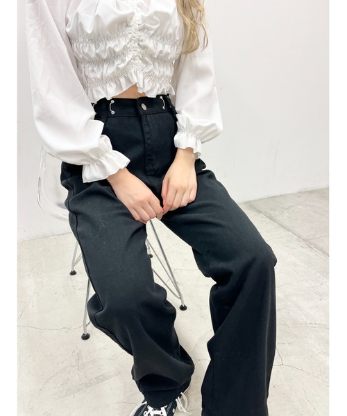 WC（ダブル シー）の「フックデザインパンツ（スラックス・レディース・ブラック・FREE）」の15枚目の写真