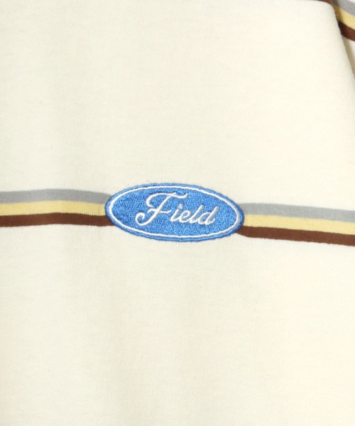 Salong hameu(サロン ハミュー)の「ワンポイントロゴ刺繍 ビッグシルエット マルチボーダーロンT/長袖Tシャツ(Tシャツ/カットソー・メンズ・ブラック/オフホワイト/ブルー/ホワイト系その他/ブルー系その他/ホワイト系その他2/イエロー系その他/ホワイト系その他3/ブルー系その他2・M/L)」の12枚目の写真