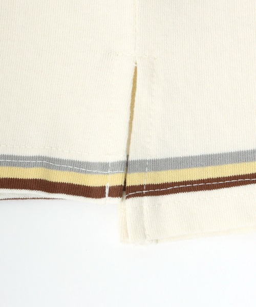 Salong hameu(サロン ハミュー)の「ワンポイントロゴ刺繍 ビッグシルエット マルチボーダーロンT/長袖Tシャツ(Tシャツ/カットソー・メンズ・ブラック/オフホワイト/ブルー/ホワイト系その他/ブルー系その他/ホワイト系その他2/イエロー系その他/ホワイト系その他3/ブルー系その他2・M/L)」の20枚目の写真