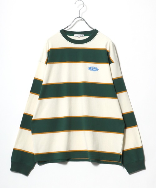 Salong hameu(サロン ハミュー)の「ワンポイントロゴ刺繍 ビッグシルエット マルチボーダーロンT/長袖Tシャツ(Tシャツ/カットソー・メンズ・ブラック/オフホワイト/ブルー/ホワイト系その他/ブルー系その他/ホワイト系その他2/イエロー系その他/ホワイト系その他3/ブルー系その他2・M/L)」の15枚目の写真