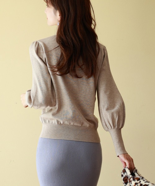 SAISON DE PAPILLON（セゾンドパピヨン）の「リボンタイニットプルオーバー（ニット/セーター・レディース・ブルー/アイボリー/グレー/ピンク/ブラック/ネイビー/ベージュ・M/L）」の10枚目の写真