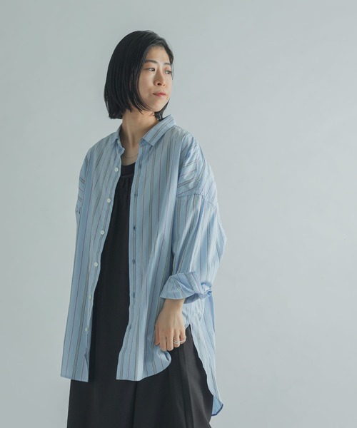 FORK&SPOON(フォークアンドスプーン)の「FORK&SPOON レギュラーカラービッグシャツ(シャツ/ブラウス・レディース・ブラウン/ブルー・1)」の19枚目の写真