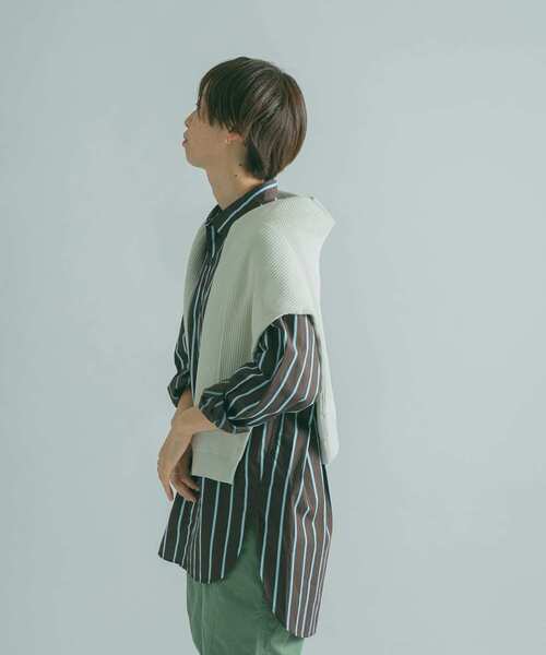 FORK&SPOON(フォークアンドスプーン)の「FORK&SPOON レギュラーカラービッグシャツ(シャツ/ブラウス・レディース・ブラウン/ブルー・1)」の16枚目の写真