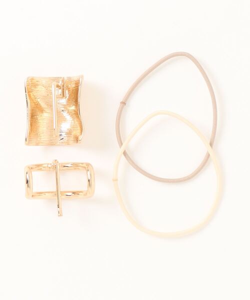 AZUL by moussy（アズールバイマウジー）の「PONY HOOK SET/ポニーフックセット（ヘアゴム・レディース・シルバー/ゴールド系その他・FREE）」の3枚目の写真