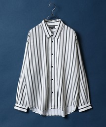 Georgette Total Pattern Print Big Silhouette Thickness Shirt/ジョーゼット 総柄プリント ビッグシルエット とろみシャツ セットアップ対応