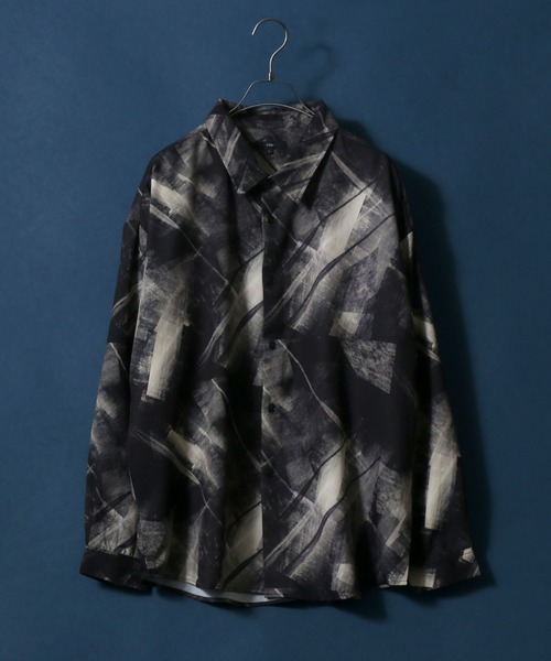 ANPAS（アンパス）の「Georgette Total Pattern Print Big Silhouette Thickness Shirt/ジョーゼット 総柄プリント ビッグシルエット とろみシャツ セットアップ対応（シャツ/ブラウス・メンズ・ブラック系その他/グレー系その他/ベージュ系その他/ブルー系その他/ホワイト系その他2/ブラック系その他2/ブラック系その他3/ブラウン系その他2/ブラウン系その他3/ブラウン系その他4/ブラウン系その他5/ブラウン系その他/ブルー系その他3/ホワイト系その他4/グレー系その他4/ホワイト系その他5/ホワイト系その他/グレー系その他3/ブラック系その他7/ブルー系その他2/グレー系その他2/ブラック系その他4/ブラック系その他6/ホワイト系その他3/ホワイト系その他6/ブラック系その他5/グレー系その他5/ブラウン系その他6/グリーン系その他/ブルー系その他4・M/L）」の10枚目の写真