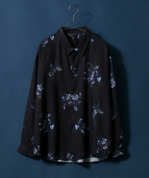 ANPAS（アンパス）の「Georgette Total Pattern Print Big Silhouette Thickness Shirt/ジョーゼット 総柄プリント ビッグシルエット とろみシャツ セットアップ対応（シャツ/ブラウス・メンズ・ブラック系その他/グレー系その他/ベージュ系その他/ブルー系その他/ホワイト系その他2/ブラック系その他2/ブラック系その他3/ブラウン系その他2/ブラウン系その他3/ブラウン系その他4/ブラウン系その他5/ブラウン系その他/ブルー系その他3/ホワイト系その他4/グレー系その他4/ホワイト系その他5/ホワイト系その他/グレー系その他3/ブラック系その他7/ブルー系その他2/グレー系その他2/ブラック系その他4/ブラック系その他6/ホワイト系その他3/ホワイト系その他6/ブラック系その他5/グレー系その他5/ブラウン系その他6/グリーン系その他/ブルー系その他4・M/L）」の11枚目の写真