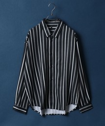 Georgette Total Pattern Print Big Silhouette Thickness Shirt/ジョーゼット 総柄プリント ビッグシルエット とろみシャツ セットアップ対応