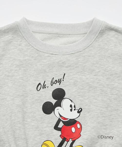 Disney(ディズニー)の「【WEBオリジナル】<GLR or>DISNEY ミッキーマウス / 長袖 スウェット(Tシャツ/カットソー・メンズ・ブラック/ダークグリーン/グレー/オフホワイト・S/M/L/XL)」の5枚目の写真
