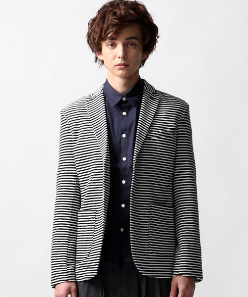 ABAHOUSE（アバハウス）の「リップル2Bカットジャケット（テーラードジャケット・メンズ・グレー/ブラック×ホワイト/インディゴブルー・4/2/3）」の2枚目の写真