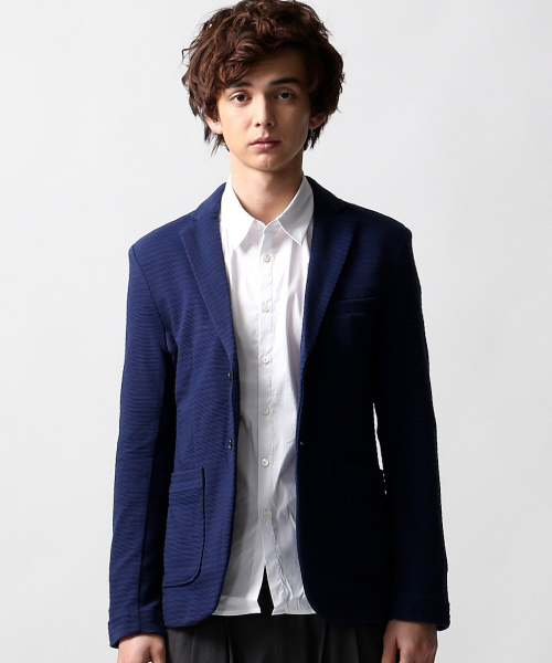 ABAHOUSE（アバハウス）の「リップル2Bカットジャケット（テーラードジャケット・メンズ・グレー/ブラック×ホワイト/インディゴブルー・4/2/3）」の3枚目の写真