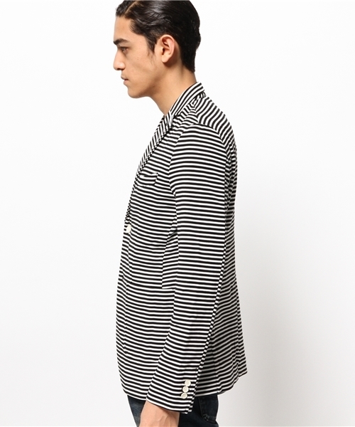 ABAHOUSE（アバハウス）の「リップル2Bカットジャケット（テーラードジャケット・メンズ・グレー/ブラック×ホワイト/インディゴブルー・4/2/3）」の5枚目の写真