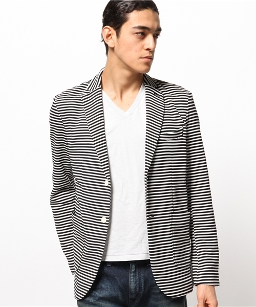ABAHOUSE（アバハウス）の「リップル2Bカットジャケット（テーラードジャケット・メンズ・グレー/ブラック×ホワイト/インディゴブルー・4/2/3）」の7枚目の写真