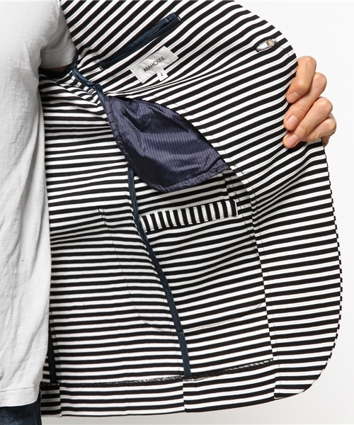 ABAHOUSE（アバハウス）の「リップル2Bカットジャケット（テーラードジャケット・メンズ・グレー/ブラック×ホワイト/インディゴブルー・4/2/3）」の9枚目の写真