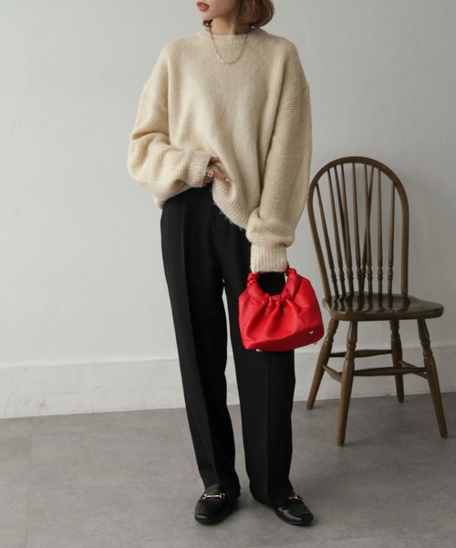 Chillfar（チルファー）の「モヘアタッチクルーニット（ニット/セーター・レディース・ベージュ/ピンク/オレンジ/ブルー/グリーン/アイボリー/チャコール・FREE）」の17枚目の写真