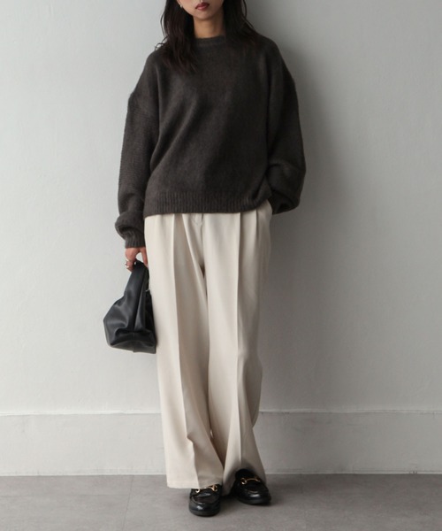 Chillfar（チルファー）の「モヘアタッチクルーニット（ニット/セーター・レディース・ベージュ/ピンク/オレンジ/ブルー/グリーン/アイボリー/チャコール・FREE）」の18枚目の写真