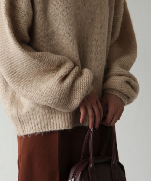 Chillfar（チルファー）の「モヘアタッチクルーニット（ニット/セーター・レディース・ベージュ/ピンク/オレンジ/ブルー/グリーン/アイボリー/チャコール・FREE）」の12枚目の写真