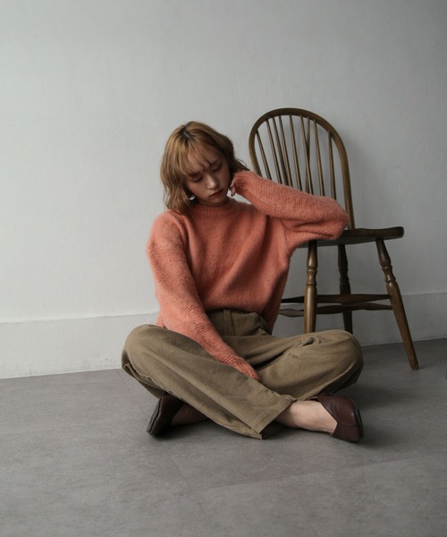 Chillfar（チルファー）の「モヘアタッチクルーニット（ニット/セーター・レディース・ベージュ/ピンク/オレンジ/ブルー/グリーン/アイボリー/チャコール・FREE）」の15枚目の写真