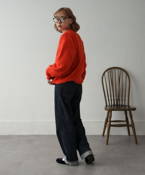 Chillfar（チルファー）の「モヘアタッチクルーニット（ニット/セーター・レディース・ベージュ/ピンク/オレンジ/ブルー/グリーン/アイボリー/チャコール・FREE）」の10枚目の写真