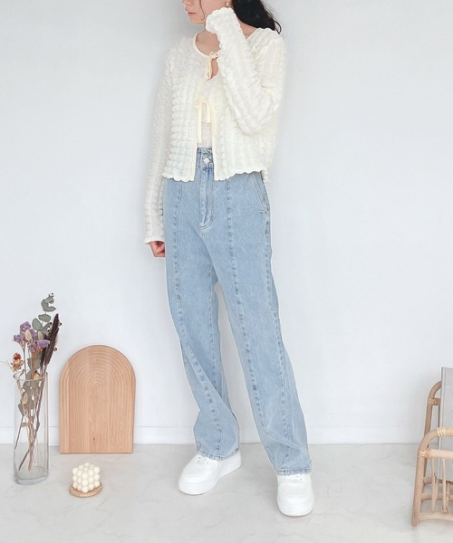 AS KNOW AS plus（アズノゥアズプラス）の「♪メロンパン ぽこぽこカーディガン　【2023AWアイテム】（カーディガン/ボレロ・レディース・ブラウン/アイボリー/ブラック/グレイッシュベージュ・FREE）」の9枚目の写真