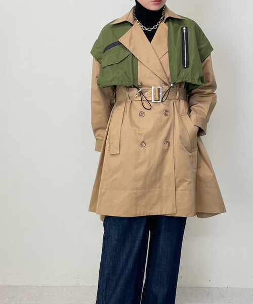 TEVALT(ヴァレット)の「レイヤードミドルトレンチCT(トレンチコート・レディース・キャメル/カーキ・38)」の21枚目の写真