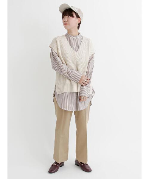 Lugnoncure（ルノンキュール）の「チノストレートパンツ（チノパンツ・レディース・ベージュ/ネイビー/オフホワイト・SMALL/MEDIUM/LARGE）」の15枚目の写真