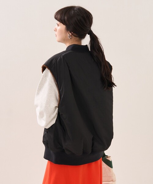 FREAK'S STORE(フリークスストア)の「MAー1リバーシブルベスト(ベスト・レディース・ブラック/オリーブ・フリ-)」の21枚目の写真