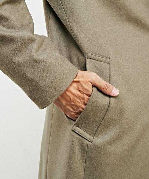 MEN'S MELROSE（メンズメルローズ）の「スーパー110Sプレスメルトンチェスターコート（チェスターコート・メンズ・ネイビー/グレイッシュベージュ/チャコールグレー・2/4/3）」の9枚目の写真