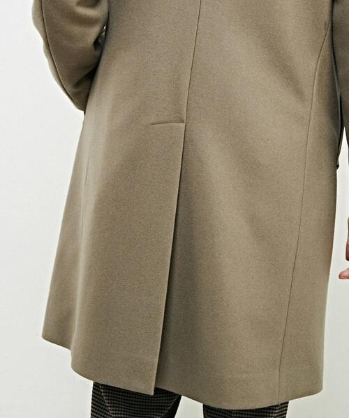 MEN'S MELROSE（メンズメルローズ）の「スーパー110Sプレスメルトンチェスターコート（チェスターコート・メンズ・ネイビー/グレイッシュベージュ/チャコールグレー・2/4/3）」の10枚目の写真