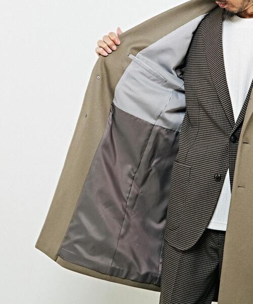 MEN'S MELROSE（メンズメルローズ）の「スーパー110Sプレスメルトンチェスターコート（チェスターコート・メンズ・ネイビー/グレイッシュベージュ/チャコールグレー・2/4/3）」の12枚目の写真
