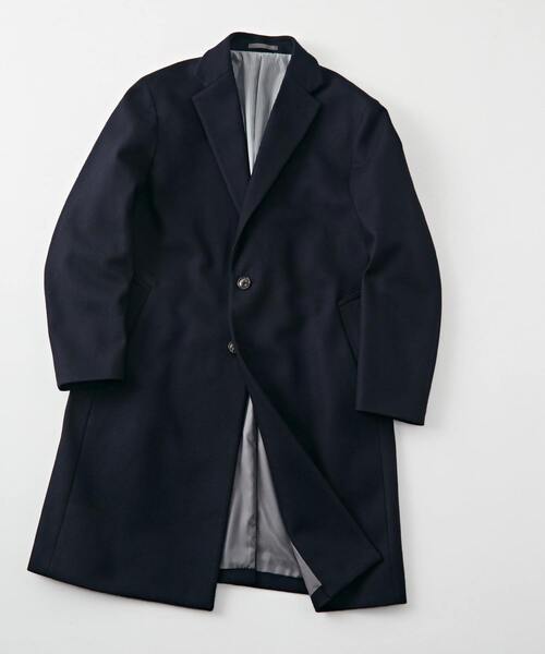 MEN'S MELROSE（メンズメルローズ）の「スーパー110Sプレスメルトンチェスターコート（チェスターコート・メンズ・ネイビー/グレイッシュベージュ/チャコールグレー・2/4/3）」の18枚目の写真