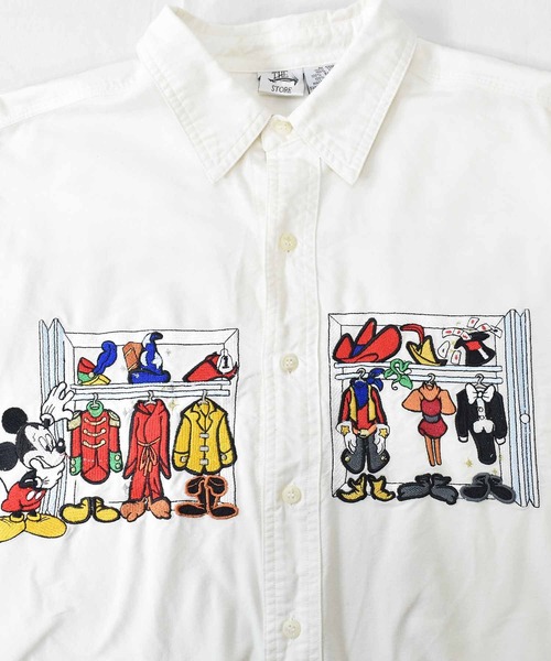 DISNEY VINTAGE(ディズニーヴィンテージ)の「【ヴィンテージ古着】90's Mickey/ミッキー Disney STORE/ディズニーストア 刺繍 長袖シャツ(シャツ/ブラウス・メンズ・ホワイト・MEDIUM)」の1枚目の写真