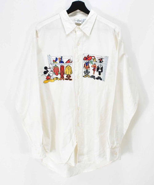 DISNEY VINTAGE(ディズニーヴィンテージ)の「【ヴィンテージ古着】90's Mickey/ミッキー Disney STORE/ディズニーストア 刺繍 長袖シャツ(シャツ/ブラウス・メンズ・ホワイト・MEDIUM)」の8枚目の写真