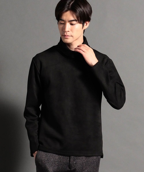 HIDEAWAYS NICOLE(ハイダウェイニコル)の「ポンチスウェードオフタートルプルオーバー(Tシャツ/カットソー・メンズ・オフホワイト/オレンジ/グレイッシュベージュ/シルバーグレー/ブラック/ブラック系その他・MEDIUM/LARGE/X-LARGE)」の2枚目の写真