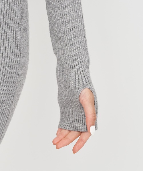 SPIRALGIRL（スパイラルガール）の「フロントホックタイトリブニットワンピース（ワンピース・レディース・ブラック/グレー/ブルー・FREE）」の13枚目の写真