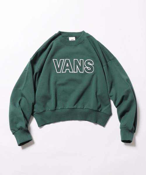 VANS(バンズ)の「VANS/バンズ W SHORT LENGTH CREW SWEAT スウェット(スウェット・レディース・オートミール/グリーン/ブラック・S/M)」の3枚目の写真