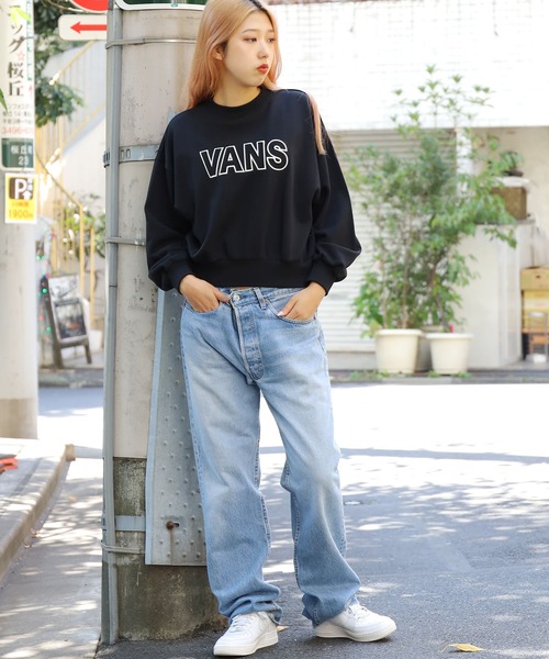 VANS(バンズ)の「VANS/バンズ W SHORT LENGTH CREW SWEAT スウェット(スウェット・レディース・オートミール/グリーン/ブラック・S/M)」の5枚目の写真