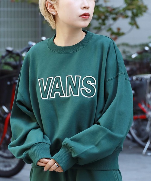 VANS(バンズ)の「VANS/バンズ W SHORT LENGTH CREW SWEAT スウェット(スウェット・レディース・オートミール/グリーン/ブラック・S/M)」の12枚目の写真
