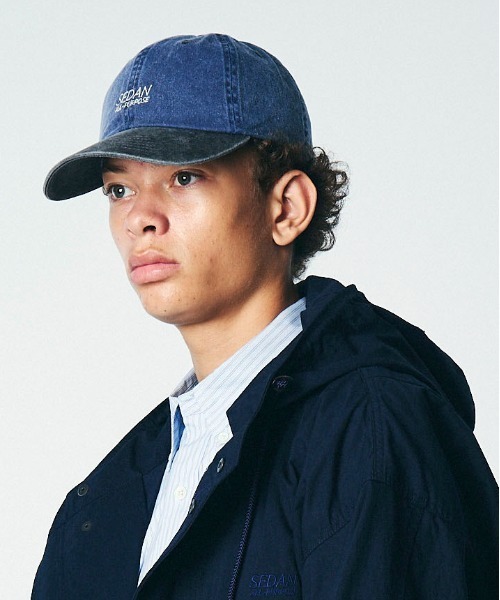 And A（アンドエー）の「SEDAN ALL-PURPOSE セダンオールパーパス / Pigment Dyed 2tone Cap ビグメントダイ 2トーンロゴ刺繍キャップ / SD23S-CP01（キャップ・メンズ・インディゴブルー/サンドベージュ・FREE）」の6枚目の写真