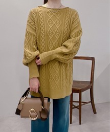 un dix cors | 1枚で主役になる　バルキーケーブルボートネックニット(ニット/セーター)